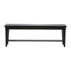 6-Piece Rectangular Dining Table Set with Bench, Rubberwood & Oak, Tobacco & Black Finish