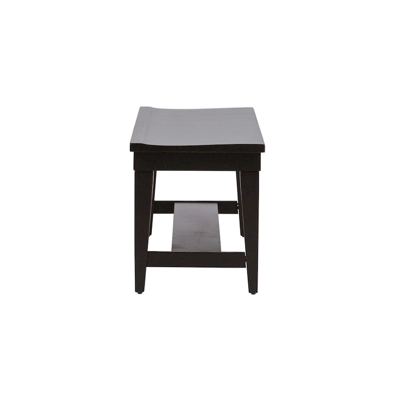 6-Piece Rectangular Dining Table Set with Bench, Rubberwood & Oak, Tobacco & Black Finish