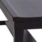 6-Piece Rectangular Dining Table Set with Bench, Rubberwood & Oak, Tobacco & Black Finish