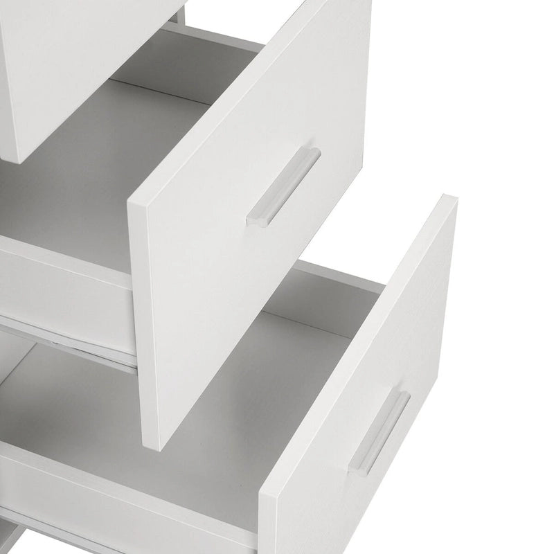 L-Shaped Home Office Desk with 3 Drawers, Adjustable Shelf & Steel Frame | 88 lb Capacity