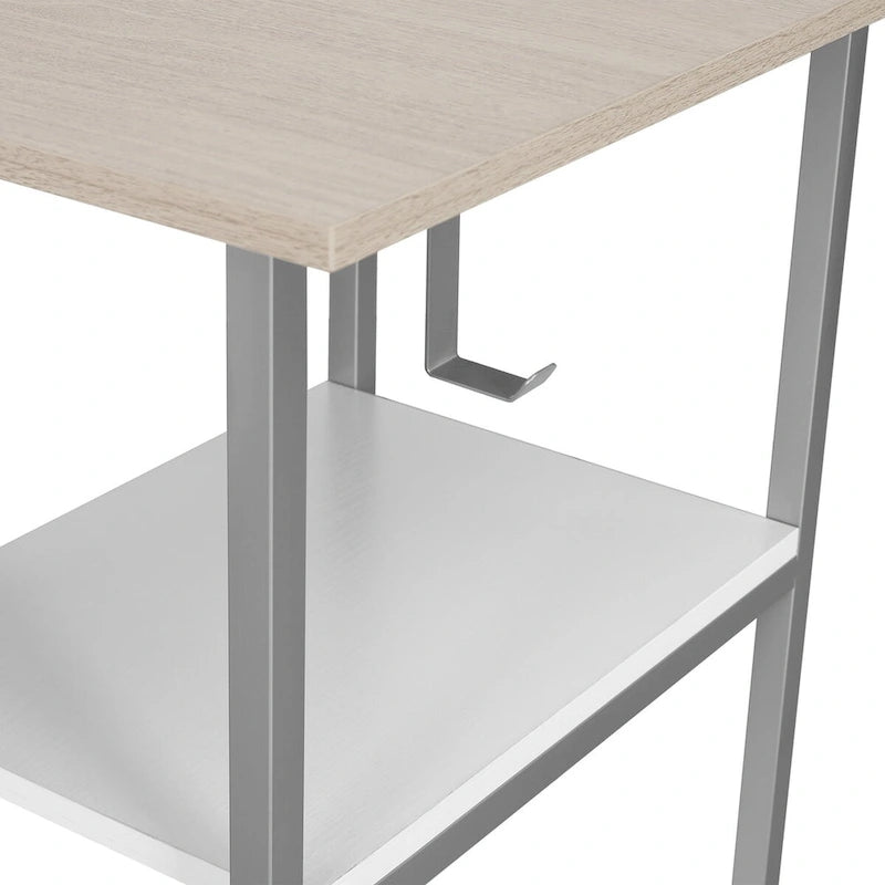 L-Shaped Home Office Desk with 3 Drawers, Adjustable Shelf & Steel Frame | 88 lb Capacity
