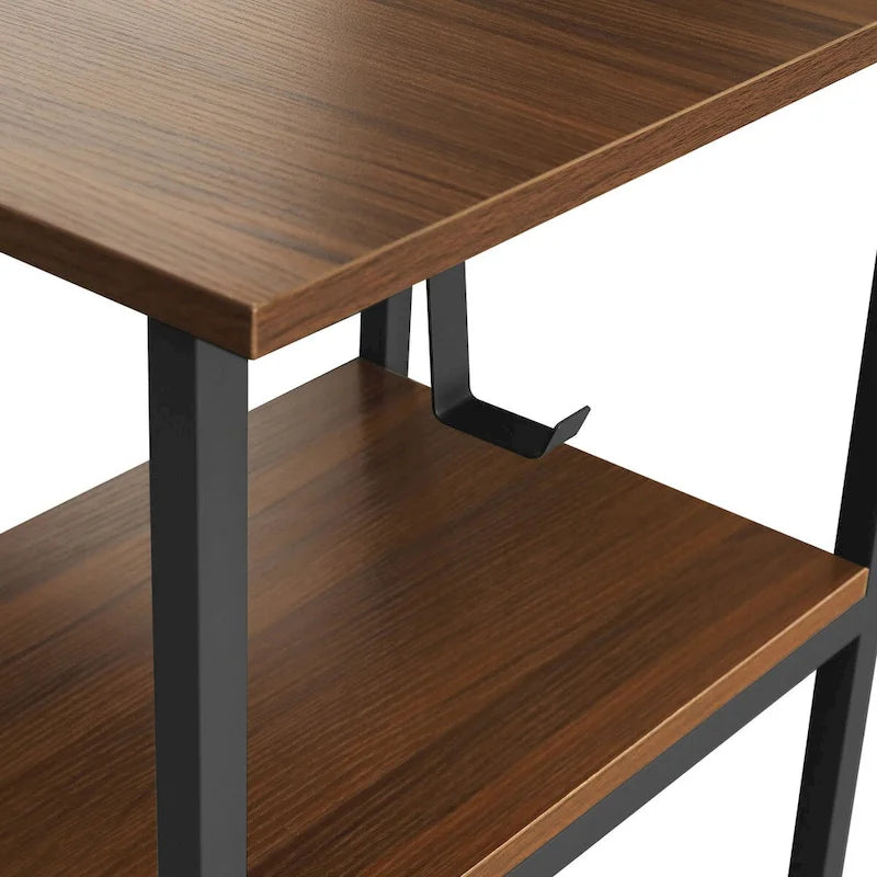 L-Shaped Home Office Desk with 3 Drawers, Adjustable Shelf & Steel Frame | 88 lb Capacity