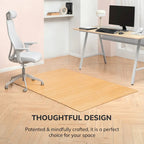 Bamboo Chair Mat 72x48 Inch, Eco-Friendly Office Floor Protector for Hard Floors & Low-Pile Carpet