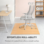 Bamboo Chair Mat 72x48 Inch, Eco-Friendly Office Floor Protector for Hard Floors & Low-Pile Carpet