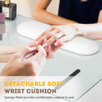 Embossed Particle Board Tempered Glass 55 W Manicure Table