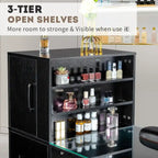 Embossed Particle Board Tempered Glass 55 W Manicure Table