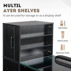 Embossed Particle Board Tempered Glass 55 W Manicure Table