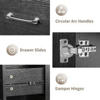 Embossed Particle Board Tempered Glass 55 W Manicure Table