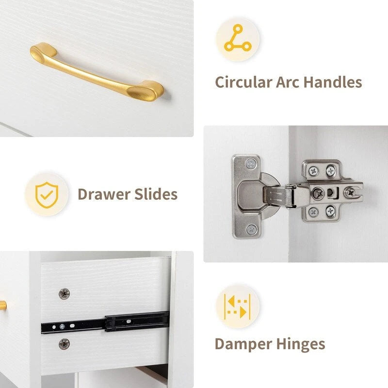 Embossed Particle Board Tempered Glass 55 W Manicure Table