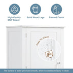 61" Tall Bathroom Storage Cabinet with 2 Drawers, Adjustable Shelf & Anti-Tip, MDF, White