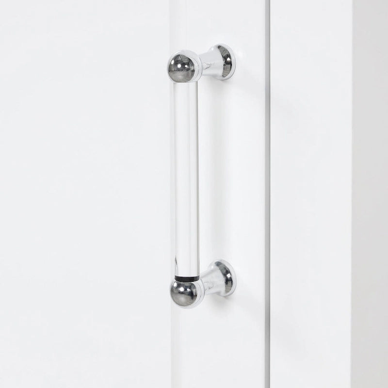 61" Tall Bathroom Storage Cabinet with 2 Drawers, Adjustable Shelf & Anti-Tip, MDF, White