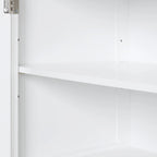 61" Tall Bathroom Storage Cabinet with 2 Drawers, Adjustable Shelf & Anti-Tip, MDF, White