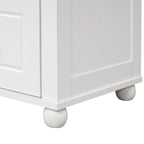 61" Tall Bathroom Storage Cabinet with 2 Drawers, Adjustable Shelf & Anti-Tip, MDF, White
