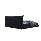 King Size Velvet Upholstered Platform Bed Frame, Padded Headboard, Pine Slats, 1000 lbs Capacity