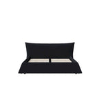 King Size Velvet Upholstered Platform Bed Frame, Padded Headboard, Pine Slats, 1000 lbs Capacity