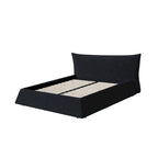King Size Velvet Upholstered Platform Bed Frame, Padded Headboard, Pine Slats, 1000 lbs Capacity