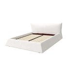 King Size Velvet Upholstered Platform Bed Frame, Padded Headboard, Pine Slats, 1000 lbs Capacity