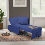 Convertible Sleeper Sofa Chair Bed, 3-in-1 Faux Linen, 5-Position Adjustable Backrest, 400 lbs