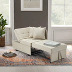 Convertible Sleeper Sofa Chair Bed, 3-in-1 Faux Linen, 5-Position Adjustable Backrest, 400 lbs