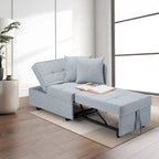 Convertible Sleeper Sofa Chair Bed, 3-in-1 Faux Linen, 5-Position Adjustable Backrest, 400 lbs