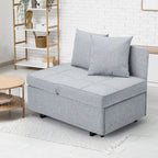 Convertible Sleeper Sofa Chair Bed, 3-in-1 Faux Linen, 5-Position Adjustable Backrest, 400 lbs