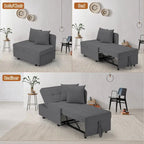 Convertible Sleeper Sofa Chair Bed, 3-in-1 Faux Linen, 5-Position Adjustable Backrest, 400 lbs