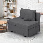 Convertible Sleeper Sofa Chair Bed, 3-in-1 Faux Linen, 5-Position Adjustable Backrest, 400 lbs