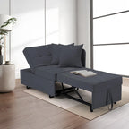Convertible Sleeper Sofa Chair Bed, 3-in-1 Faux Linen, 5-Position Adjustable Backrest, 400 lbs
