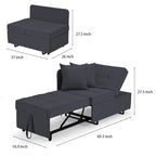 Convertible Sleeper Sofa Chair Bed, 3-in-1 Faux Linen, 5-Position Adjustable Backrest, 400 lbs