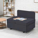 Convertible Sleeper Sofa Chair Bed, 3-in-1 Faux Linen, 5-Position Adjustable Backrest, 400 lbs