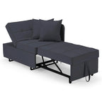 Convertible Sleeper Sofa Chair Bed, 3-in-1 Faux Linen, 5-Position Adjustable Backrest, 400 lbs
