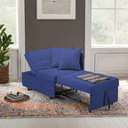 Convertible Sleeper Sofa Chair Bed, 3-in-1 Faux Linen, 5-Position Adjustable Backrest, 400 lbs