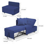 Convertible Sleeper Sofa Chair Bed, 3-in-1 Faux Linen, 5-Position Adjustable Backrest, 400 lbs
