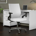 Mid Back Bonded Leather Office Chair, Adjustable Height & Armrests, 275 lbs, Chrome Base