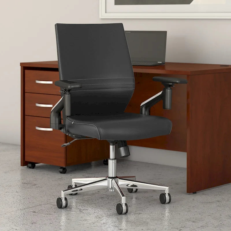 Cabot Mid Back Leather Office Chair by 