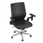Mid Back Bonded Leather Office Chair, Adjustable Height & Armrests, 275 lbs, Chrome Base