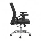 Mid Back Bonded Leather Office Chair, Adjustable Height & Armrests, 275 lbs, Chrome Base