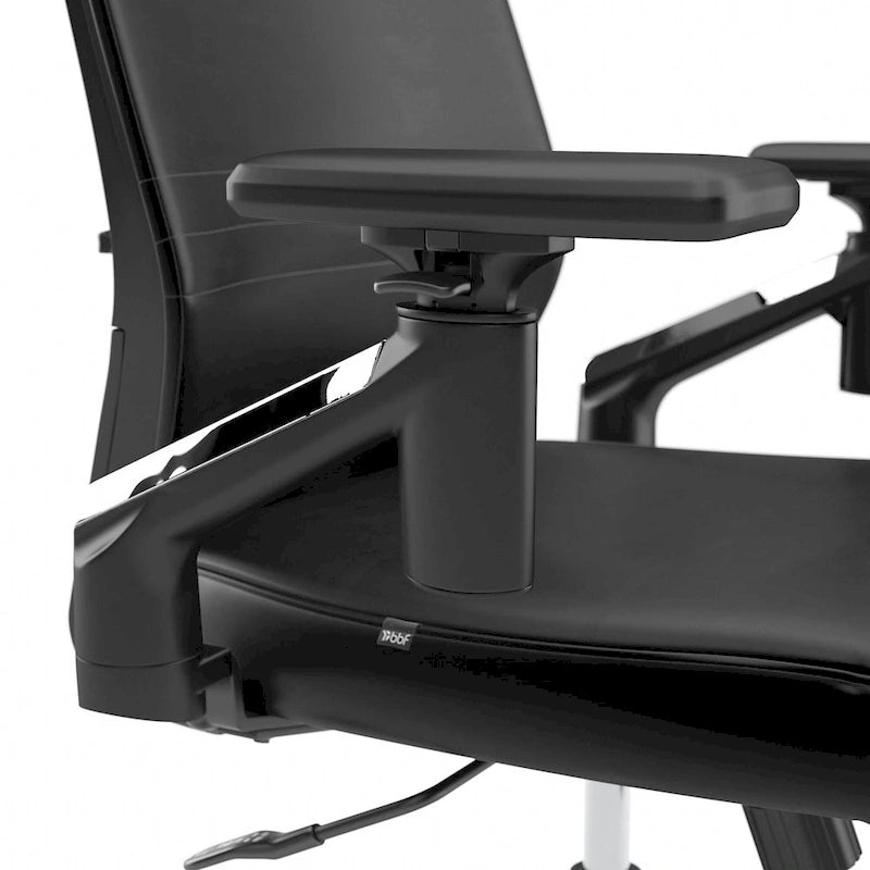 Mid Back Bonded Leather Office Chair, Adjustable Height & Armrests, 275 lbs, Chrome Base