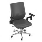Mid Back Bonded Leather Office Chair, Adjustable Height & Armrests, 275 lbs, Chrome Base