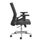 Mid Back Bonded Leather Office Chair, Adjustable Height & Armrests, 275 lbs, Chrome Base