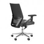 Mid Back Bonded Leather Office Chair, Adjustable Height & Armrests, 275 lbs, Chrome Base