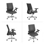 Mid Back Bonded Leather Office Chair, Adjustable Height & Armrests, 275 lbs, Chrome Base