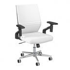 Mid Back Bonded Leather Office Chair, Adjustable Height & Armrests, 275 lbs, Chrome Base