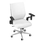 Mid Back Bonded Leather Office Chair, Adjustable Height & Armrests, 275 lbs, Chrome Base