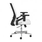 Mid Back Bonded Leather Office Chair, Adjustable Height & Armrests, 275 lbs, Chrome Base