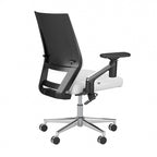 Mid Back Bonded Leather Office Chair, Adjustable Height & Armrests, 275 lbs, Chrome Base