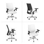 Mid Back Bonded Leather Office Chair, Adjustable Height & Armrests, 275 lbs, Chrome Base