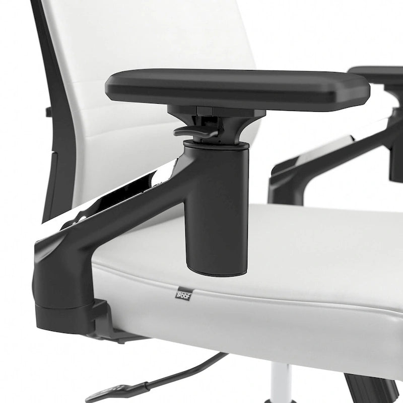 Mid Back Bonded Leather Office Chair, Adjustable Height & Armrests, 275 lbs, Chrome Base