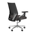 Mid Back Bonded Leather Office Chair, Adjustable Height & Armrests, 275 lbs, Chrome Base