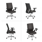Mid Back Bonded Leather Office Chair, Adjustable Height & Armrests, 275 lbs, Chrome Base